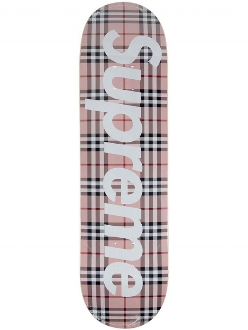 Equipo Supreme Descuento X Burberry Skateboard Deck Hombre Rosas