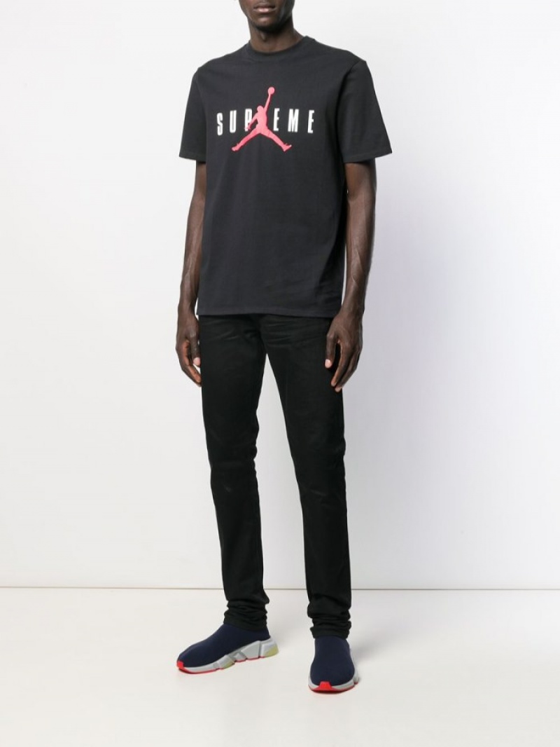 Camiseta Supreme Hombre Outlet X Jordan Logo print Negros